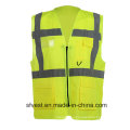 Chaleco de seguridad de ropa de trabajo de alta visibilidad estándar EN20471 con bolsillo